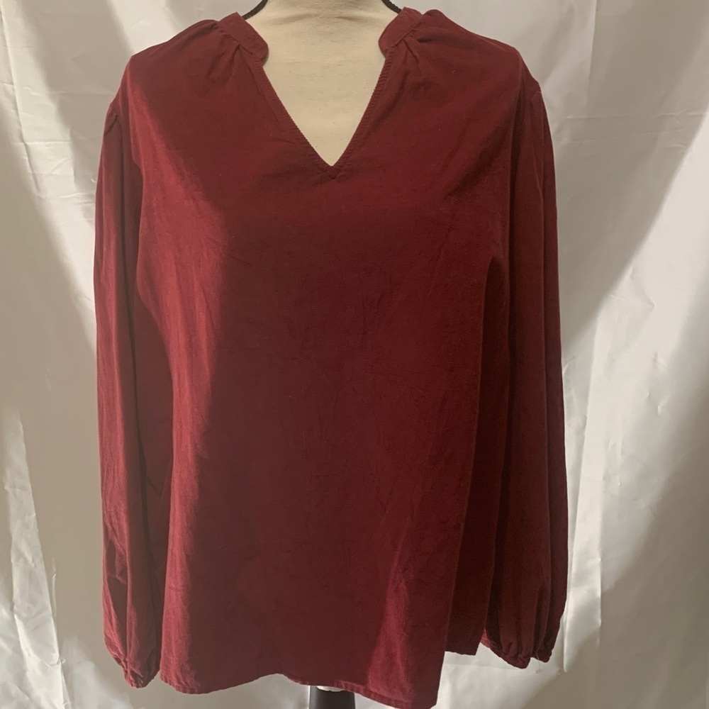 3/$28❤️Time& Tru corduroy 100% cotton, long sleeve top size XL(16-18)